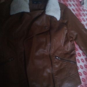 Ladies faux jacket brown